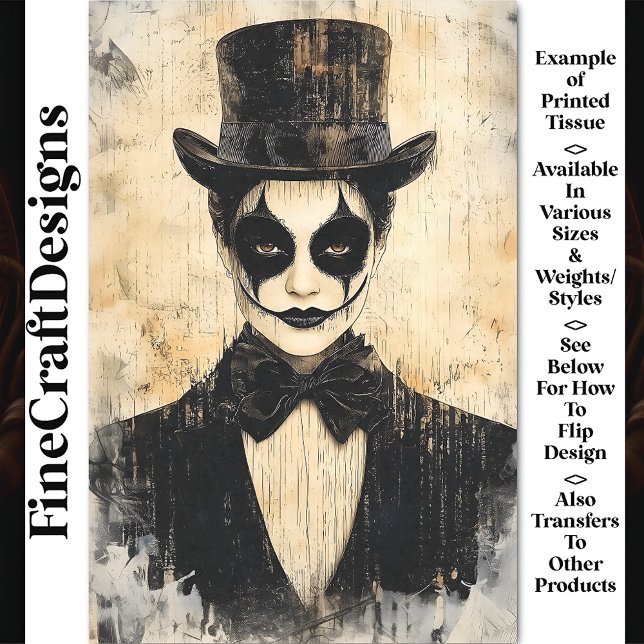 Vintager Karneval-Noir-Charakter BC2 Decoupage Seidenpapier (Von Creator hochgeladen)
