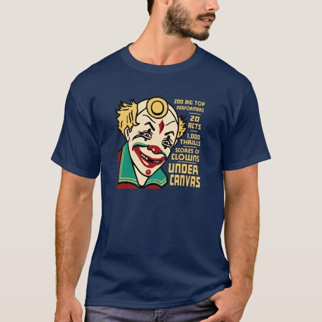 Vintager Karnevals-Zirkus-Clown T-Shirt (Vorderseite)
