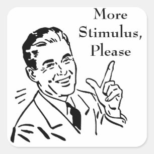 Vintager Karo zur Konjunkturbelebung durch den Sta Quadratischer Aufkleber