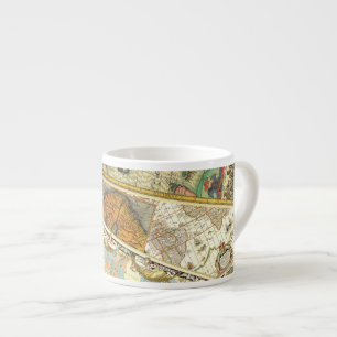 Vintager Karten-Druck Espressotasse