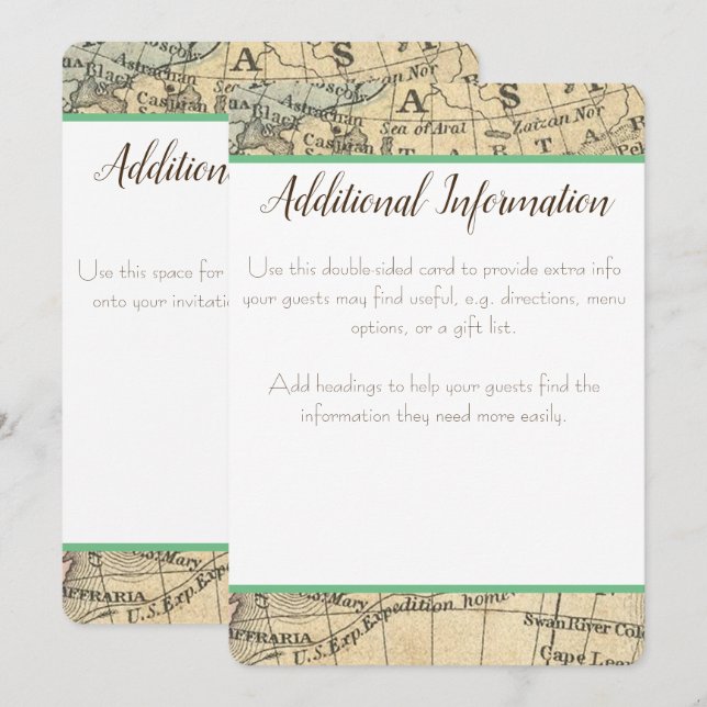 Vintager Kartenausweis Einladung (Vorne/Hinten)