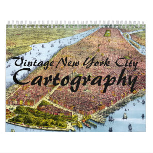 Vintager Kartografiekalender von New York Kalender