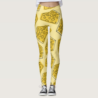 Vintager Käse Gelber Hintergrund Nahtlos Leggings