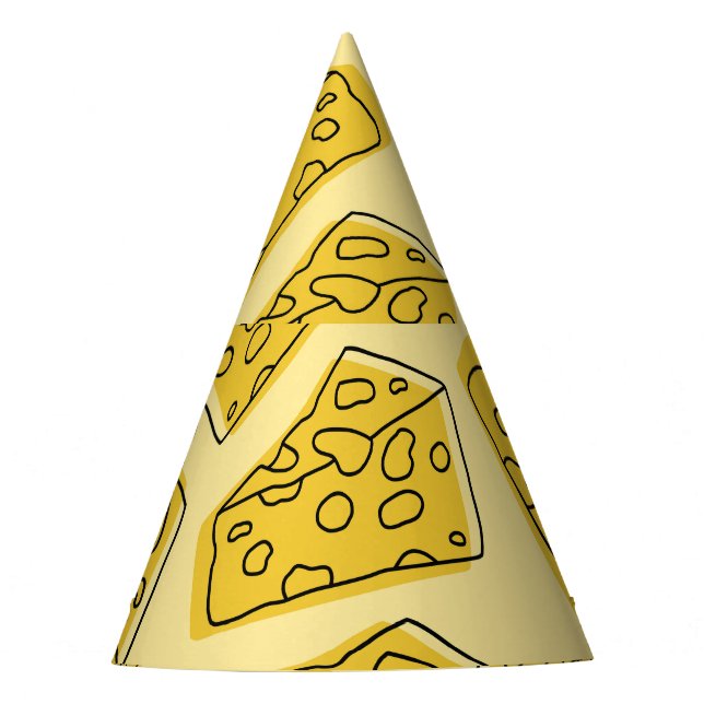 Vintager Käse Gelber Hintergrund Nahtlos Partyhütchen (Vorderseite)