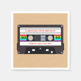 Vintager KassettenGeburtstag Serviette