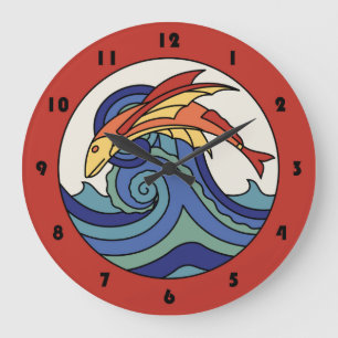 Vintager Katalina-Inseln Fliegenfisch Große Wanduhr