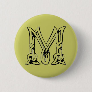 Vintager keltischer Knoten Monogram Letter M Button