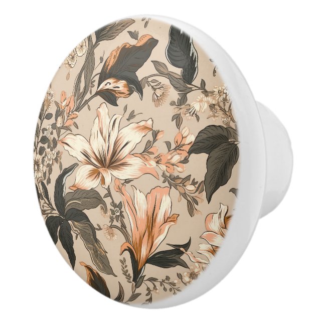 Vintager Keramik für Blumenmuster Keramikknauf (Rechts)