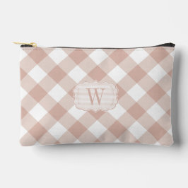 Vintager Kernpunkt Dusty Rose Gingham Zubehörtasche