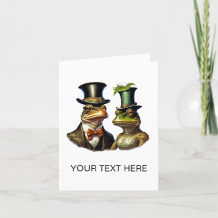 Vintager Kernpunkt Niedliche Viktorianische Frosch Dankeskarte