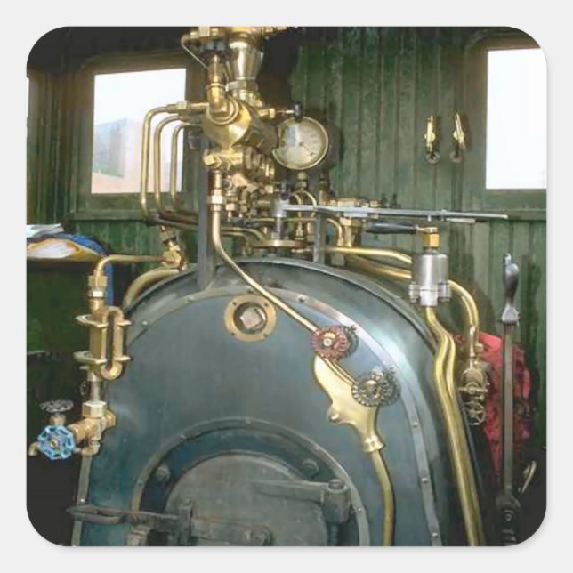 Vintager Kessel Quadratischer Aufkleber (Vorderseite)