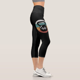 Vintager kettlebell benutzerdefinierter Monogrammn Capri Leggings