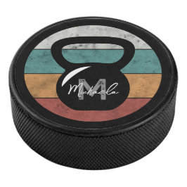 Vintager kettlebell benutzerdefinierter Monogrammn Eishockey Puck