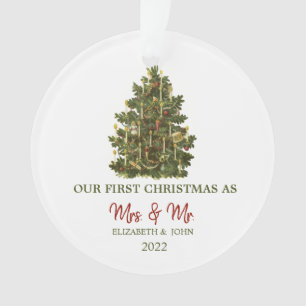 Vintager Kiefernbaum - unser erstes Weihnachtsfest Ornament