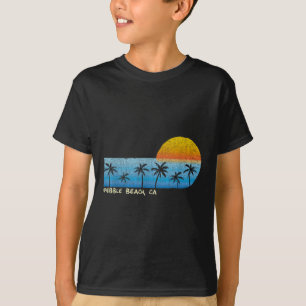 Vintager Kiesstrand, Ca Palm Bäume und Amphitheate T-Shirt