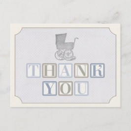 Vintager Kinderwagen Dankeschön-Karte, Babywagen Postkarte