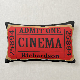 Vintager Kino-Film-Karten-Familienname Lendenkissen