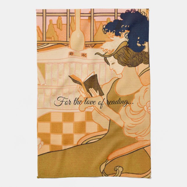 Vintager Klassik-Leser Geschirrtuch (Vertikal)