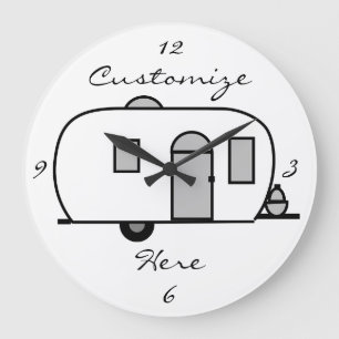 Vintager klassischer Anhänger gerundeter Wohnwagen Große Wanduhr