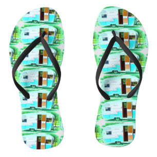 Vintager klassischer Anhänger-Sinti und Flip Flops