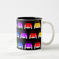 Vintager klassischer Fiat 500 Regenbogen
