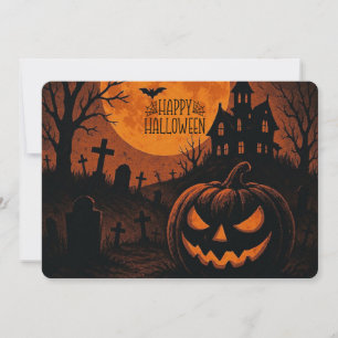 Vintager, klassischer Halloween-Kürbis Einladung