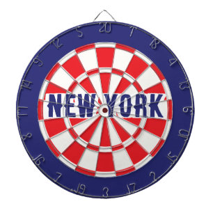 Vintager klassischer Stil NEW YORK White Navy und  Dartscheibe