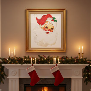 Vintager klassischer Weihnachtsmann aus dem Mittel Poster