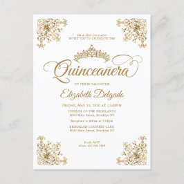Vintager klassischer Weißgoldrahmen Tiara Quincean Postkarte