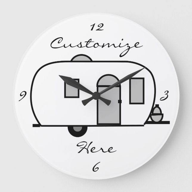 Vintager klassischer Wohnwagen Große Wanduhr (Vorderseite)