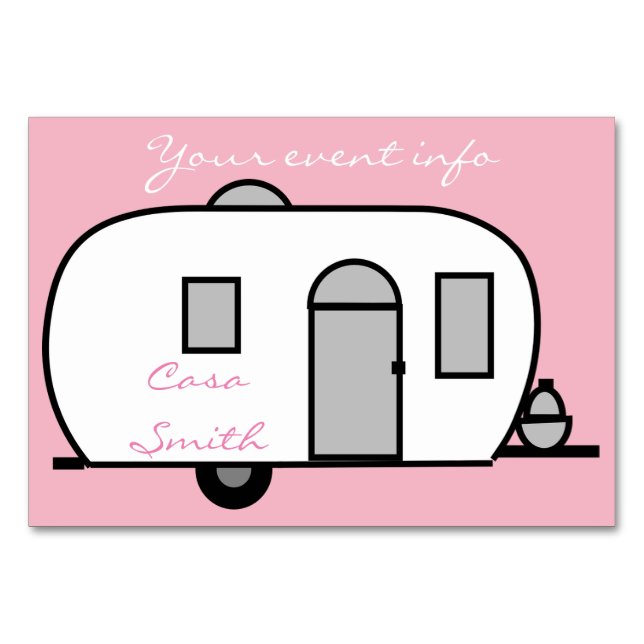 Vintager klassischer Wohnwagen Tischnummer (Vorderseite)