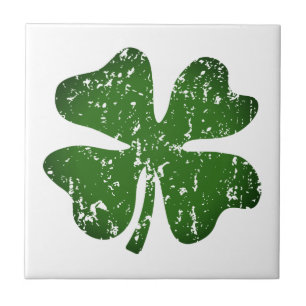 Vintager Klee mit  grünem Glück, Zierziegel aus Ke Fliese