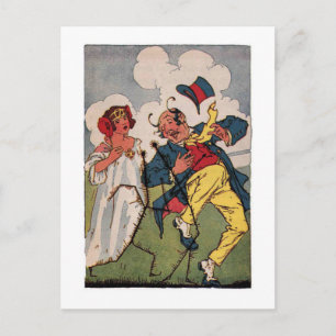 Vintager kleiner Zauberer für Oz Illustration Postkarte