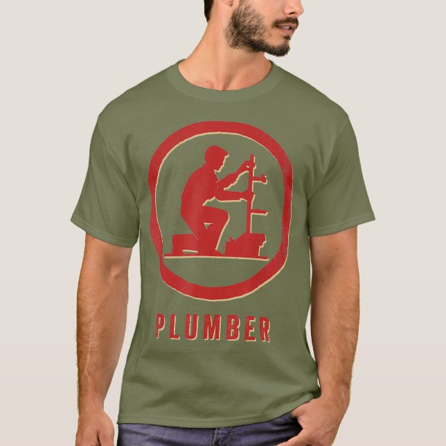 Vintager Klempner Retro T-Shirt (Vorderseite)