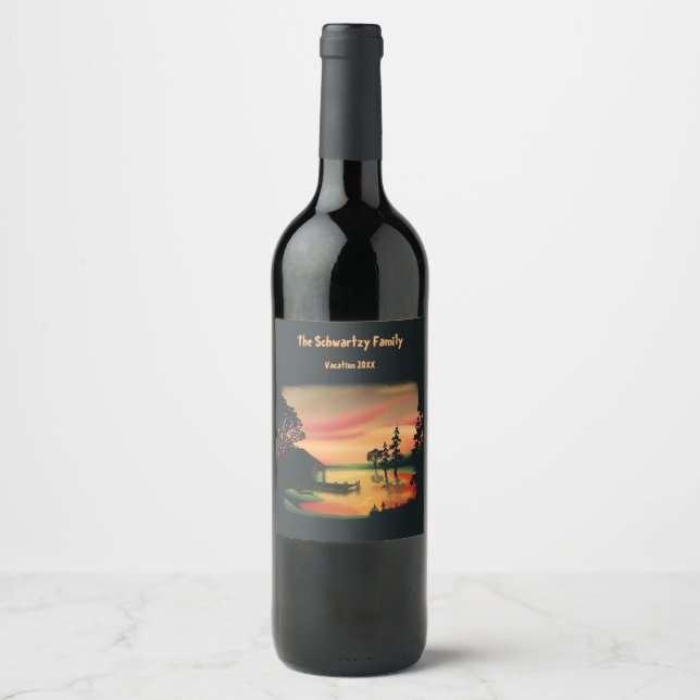 Vintager Klettersteig, grünrot Weinetikett (Vorderseite)