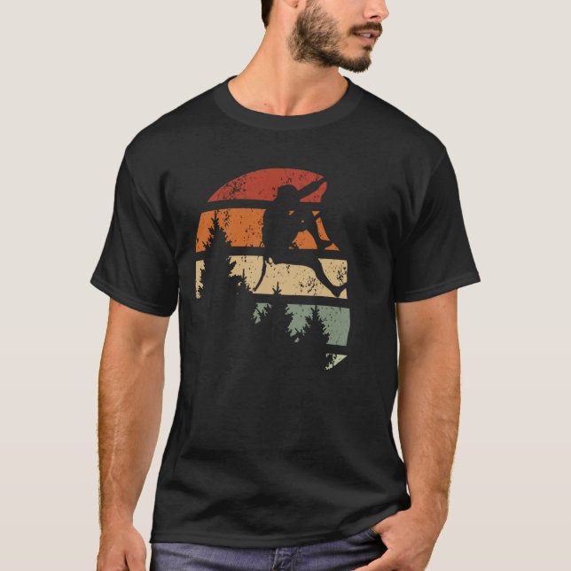 Vintager Klettersteig Retroboulder Klettersteig T-Shirt (Vorderseite)
