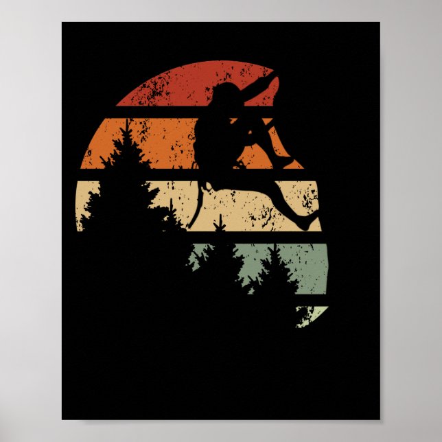 Vintager Klettersteig Retroboulder Poster (Vorne)