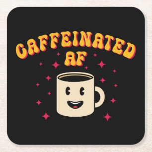Vintager Koffeinat-AF Rechteckiger Pappuntersetzer