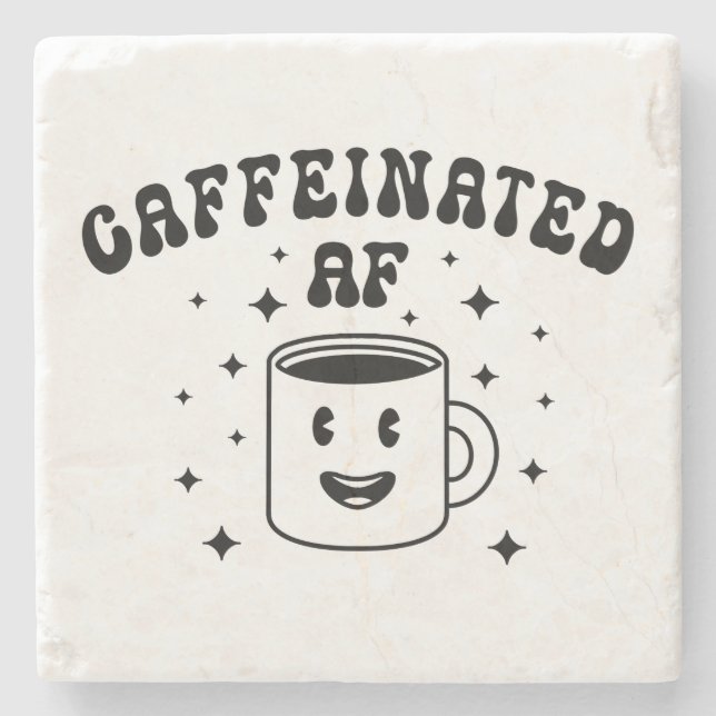 Vintager Koffeinat-AF Steinuntersetzer (Vorderseite)