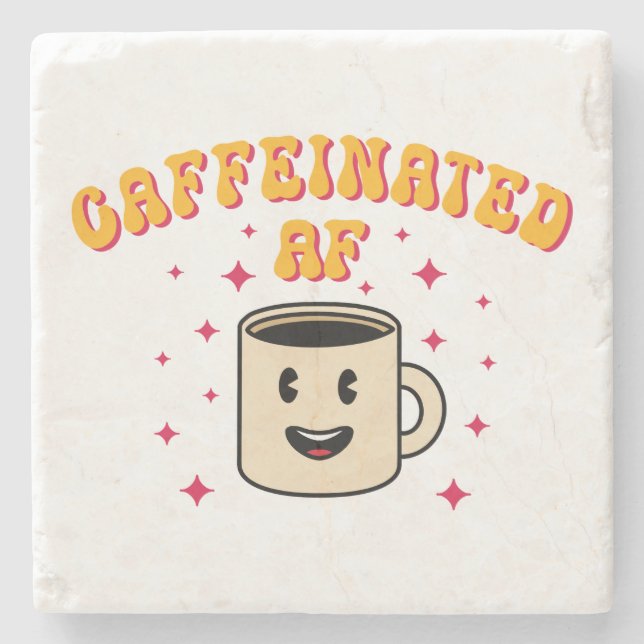 Vintager Koffeinat-AF Steinuntersetzer (Vorderseite)