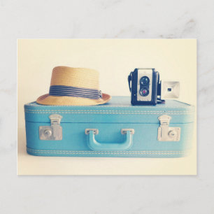 Vintager Koffer Bon Voyage Postkarte