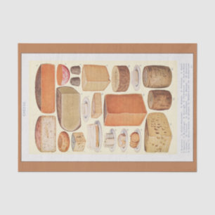 Vintager Kollage von Haushaltskäse 1923 Decoupage Seidenpapier
