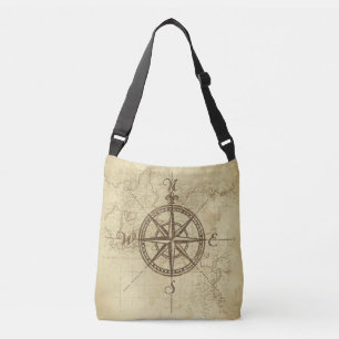 Vintager Kompass - Tote Beutel Tragetaschen Mit Langen Trägern