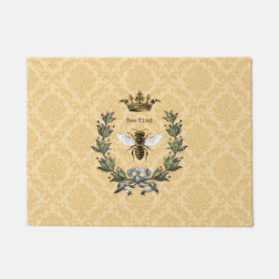 Vintager Königin-Bienen-Arten-Damast Fußmatte