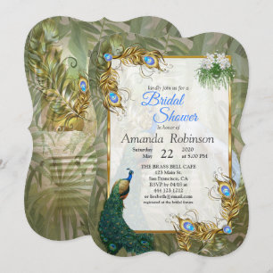 Vintager königlicher Pfauentempel Einladung