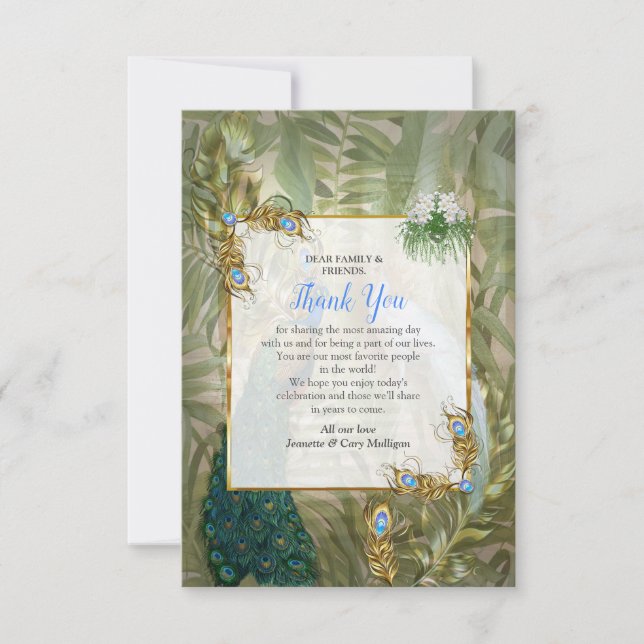 Vintager königlicher Pfauentempel Träume Danke Kar RSVP Karte (Vorderseite)