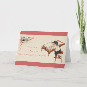 Vintager Kontoinhaber Valentine Grußkarte Feiertagskarte