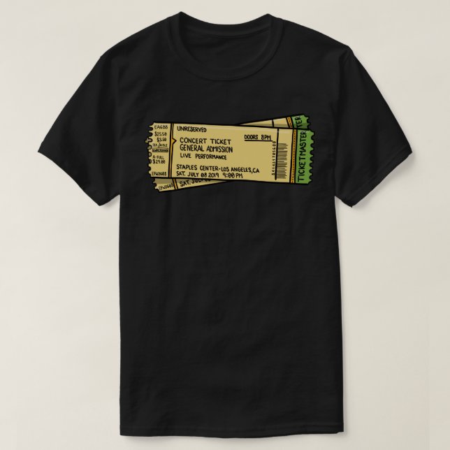 Vintager Konzertticketaufkleber T-Shirt (Design vorne)