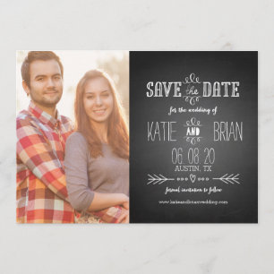 Vintager Kopfbrett Save the Date Foto