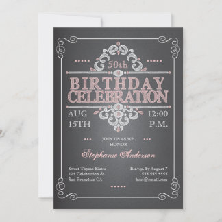 Vintager Kopfkarton zum Geburtstag Einladung